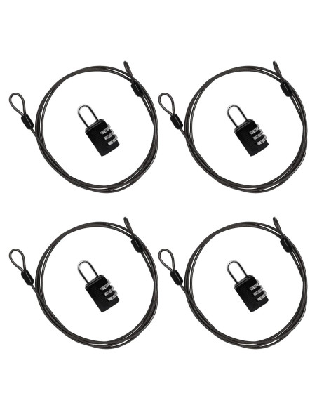 Cable de bloqueo de acero trenzado S SYDIEN 1.52 m negro (4 piezas)