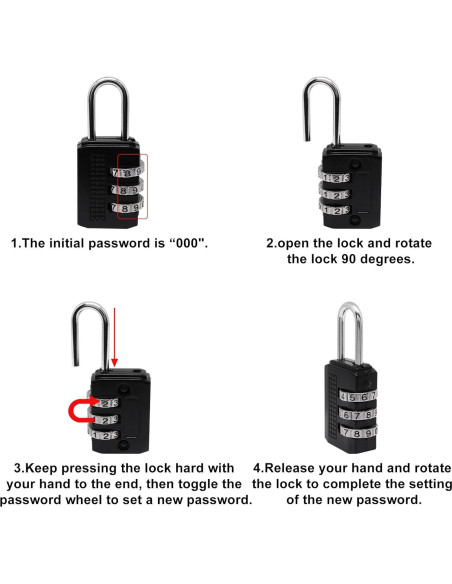 Cable de bloqueo de acero trenzado S SYDIEN 1.52 m negro (4 piezas)