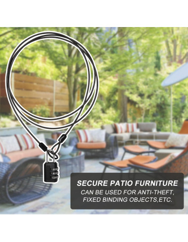 Cable de bloqueo de acero trenzado S SYDIEN 1.52 m negro (4 piezas)