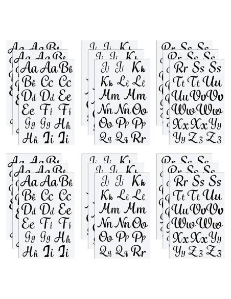 18 Letras de Planchar Outus en PU Negro para Manualidades