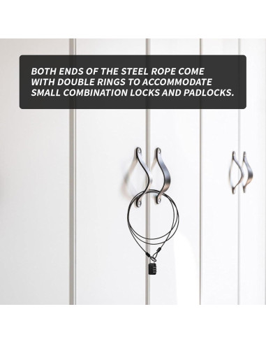 Cable de bloqueo de acero trenzado S SYDIEN 1.52 m negro (4 piezas)