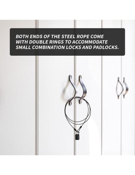 Cable de bloqueo de acero trenzado S SYDIEN 1.52 m negro (4 piezas)