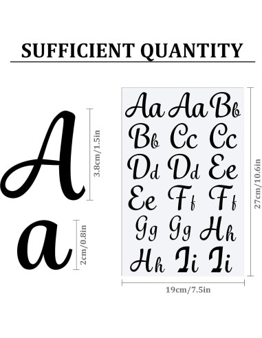 18 Letras de Planchar Outus en PU Negro para Manualidades