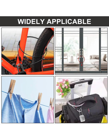 Cable de bloqueo de acero trenzado S SYDIEN 1.52 m negro (4 piezas)