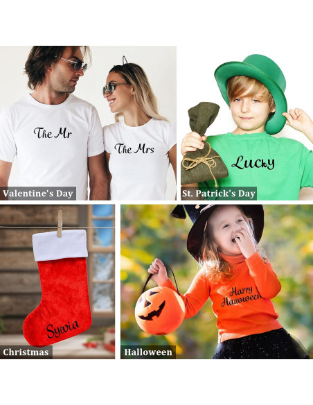 18 Letras de Planchar Outus en PU Negro para Manualidades