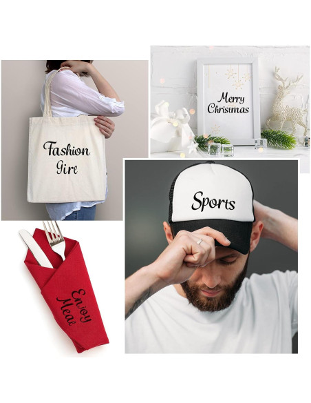 18 Letras de Planchar Outus en PU Negro para Manualidades