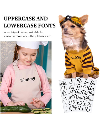 18 Letras de Planchar Outus en PU Negro para Manualidades