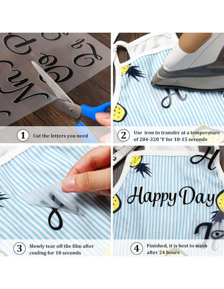 18 Letras de Planchar Outus en PU Negro para Manualidades