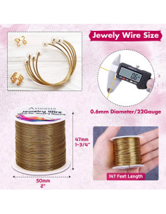 Alambre de Joyería Anezus 22 Calibres Cobre Bronce Antiguo 45m 2