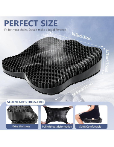 Cojín de Asiento Ergonómico Tsmertor para Silla - Alivio Ciática