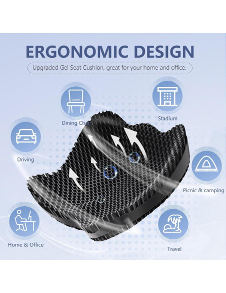 Cojín de Asiento Ergonómico Tsmertor para Silla - Alivio Ciática