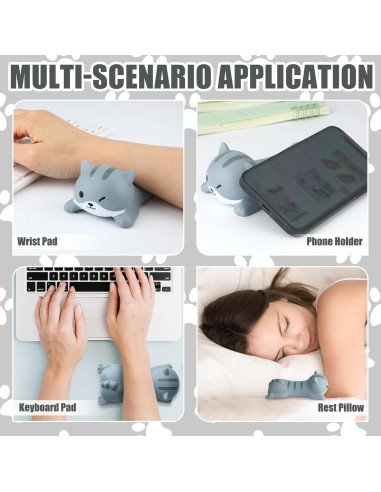 Soporte de Muñeca Ergonómico Kanayu para Ratón Gato 2 Pcs