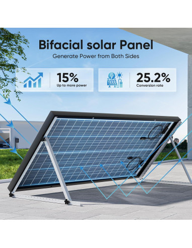 Panel Solar Bifacial 100W WERCHTAY 3Pack Monocristalino