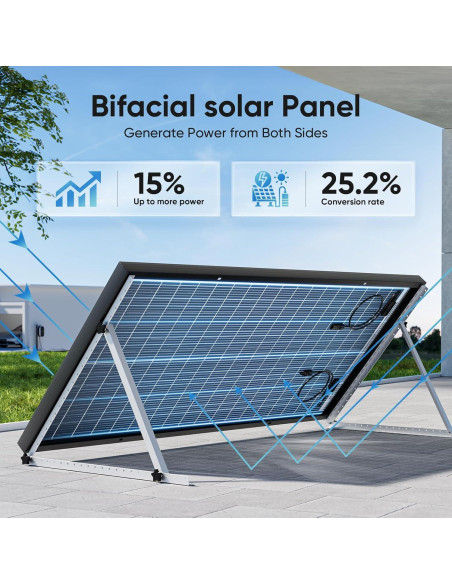 Panel Solar Bifacial 100W WERCHTAY 3Pack Monocristalino