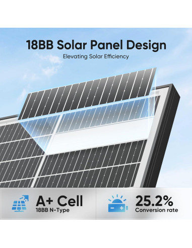 Panel Solar Bifacial 100W WERCHTAY 3Pack Monocristalino