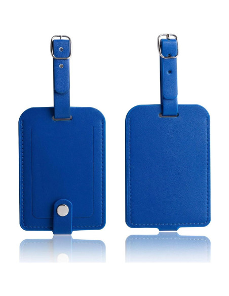 Etiquetas de Equipaje de Cuero PU Z - Paquete de 2 Azul