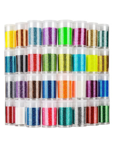 Set de Brillo Fino LEOBRO 32 Colores para Manualidades 160g