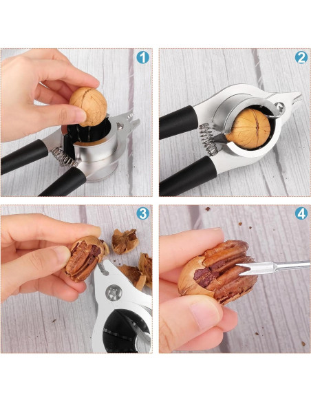 Cascanueces de Acero Inoxidable Sanchamy con 2 Picos - Negro