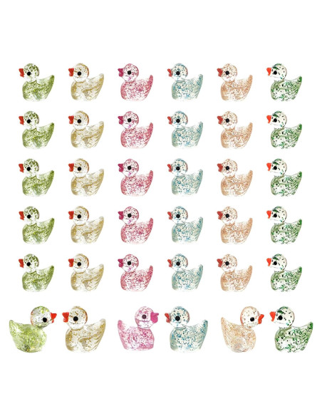 Paquete de 36 Patitos Miniatura de Resina Brillantes Paquete de 36 Patitos Miniatura de Resina Brillantes