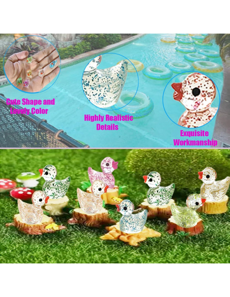 Paquete de 36 Patitos Miniatura de Resina Brillantes Paquete de 36 Patitos Miniatura de Resina Brillantes