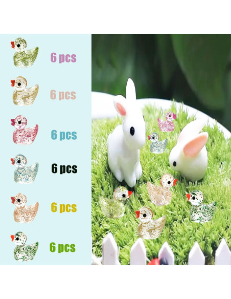 Paquete de 36 Patitos Miniatura de Resina Brillantes Paquete de 36 Patitos Miniatura de Resina Brillantes