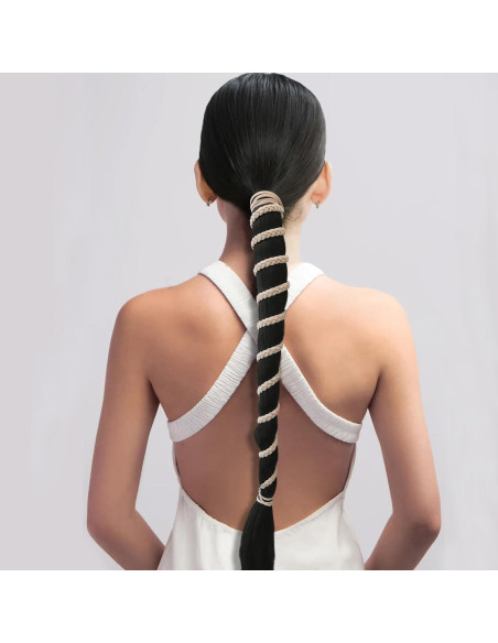 Tiras de Cabello Espiral Elásticas Merunone 86 cm para Cabello Grueso