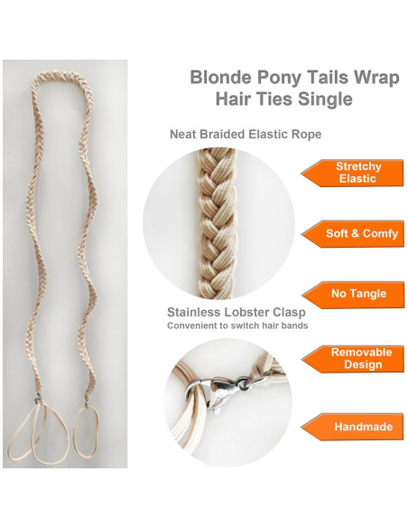 Tiras de Cabello Espiral Elásticas Merunone 86 cm para Cabello Grueso