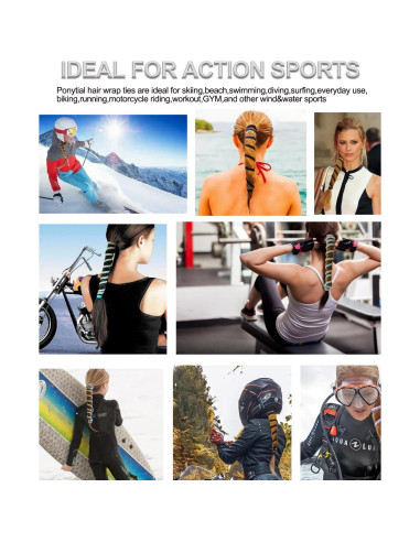 Tiras de Cabello Espiral Elásticas Merunone 86 cm para Cabello Grueso