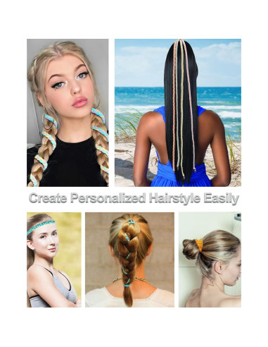 Tiras de Cabello Espiral Elásticas Merunone 86 cm para Cabello Grueso