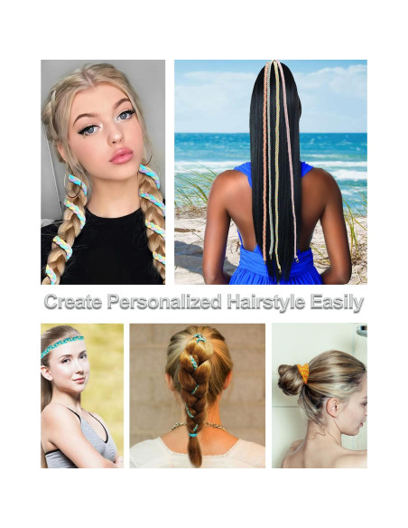 Tiras de Cabello Espiral Elásticas Merunone 86 cm para Cabello Grueso