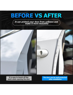 Protectores de Bordes de Puerta de Auto Blilo 16Ft Goma Negra 2
