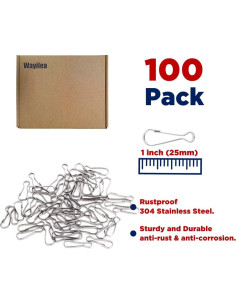 100 Ganchos de Resorte Acero Inoxidable 304 Wayilea 25mm 2