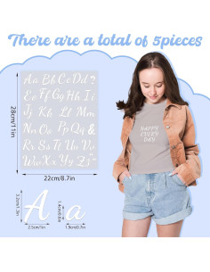 5 Hojas Letras de Planchar LUHIMO 280 Piezas Vinilo Blanco 2