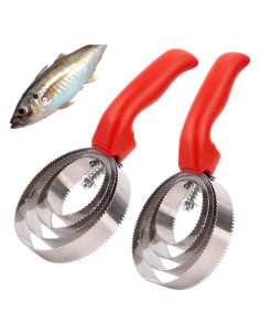 Cepillo Removedor de Escamas de Pescado Acero Inoxidable 2 Pzas