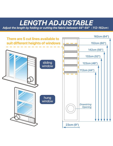 Kit de Ventilación de Ventana LOVIGA 420D Ajustable 23x102cm