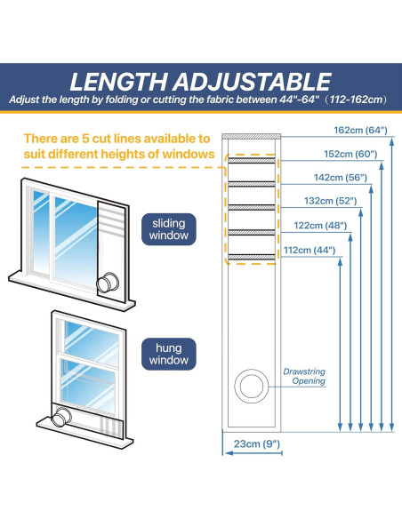 Kit de Ventilación de Ventana LOVIGA 420D Ajustable 23x102cm