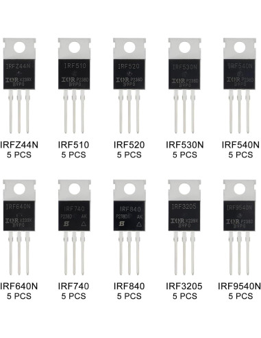 Kit de 100 Transistores MOSFET N y P Canal ACEIRMC