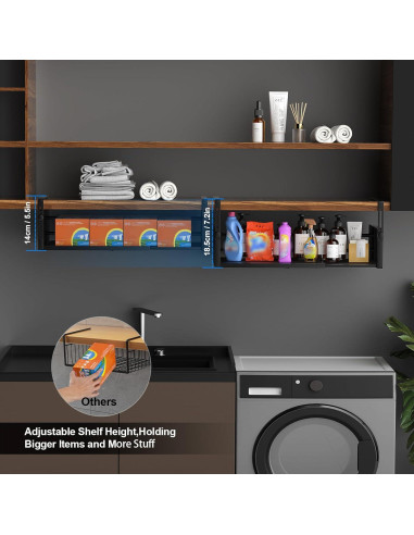 2 Pack Canasta Bajo Estante AmonHouseware Ajustable 37.8-57.4cm