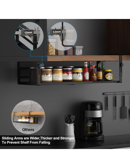 2 Pack Canasta Bajo Estante AmonHouseware Ajustable 37.8-57.4cm