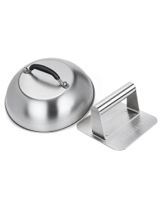 Kit de Prensa para Hamburguesas y Domo para Derretir Queso HULISEN