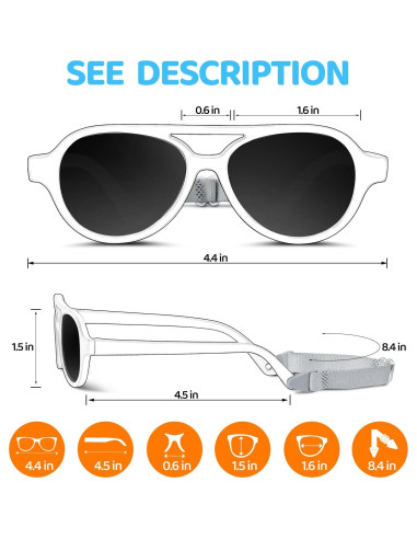 Gafas de sol RIVBOS Baby Wrap Polarizadas UV400 para Bebés