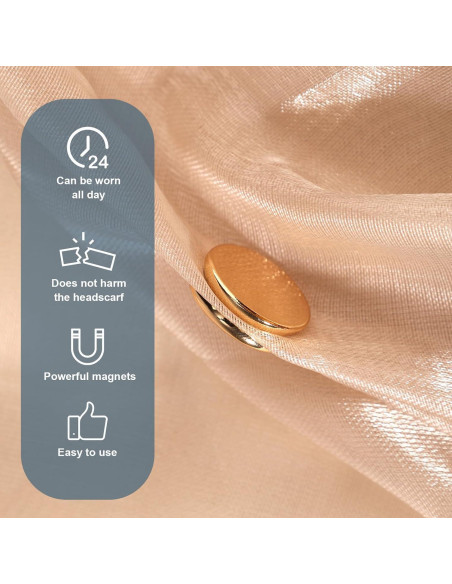 12 Alfileres Magnéticos Tinoaly para Hijab y Bufandas Color B