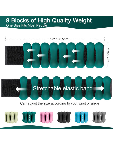 Pesas Ajustables para Muñecas y Tobillos YESIMET 0.9Kg