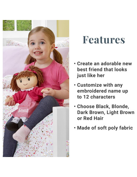 Muñeca de trapo personalizada Let's Make Memories 38 cm