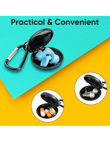 Estuche organizador portátil Yawsoy para tapones de oídos - Negro