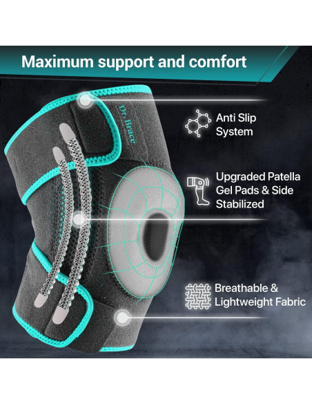 Rodillera DR. BRACE Elite con Estabilizadores y Gel - Pequeño