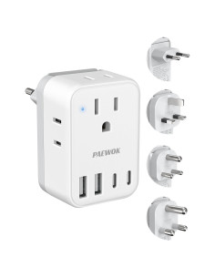 Adaptador de Corriente Universal PAEWOK WPS-10B 8 en 1 con USB