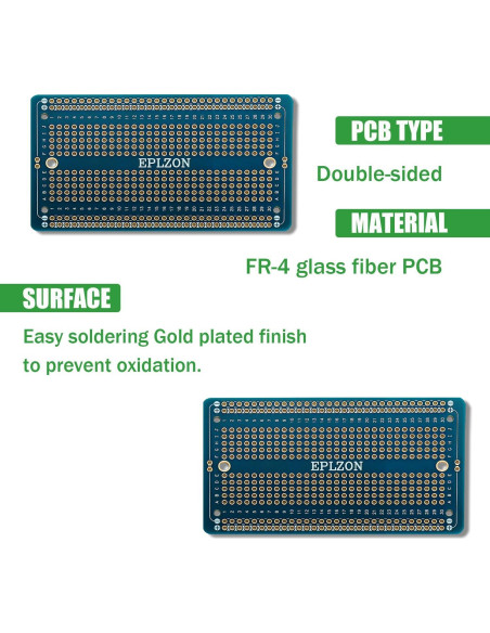 10 Pcs Placa de Circuito Impreso Soldable EPLZON 88.9x52.1mm Azul