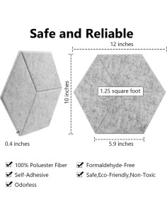Paneles Acústicos de Corcho WEYCHEN 12 Piezas 30.48x25.4 cm 2