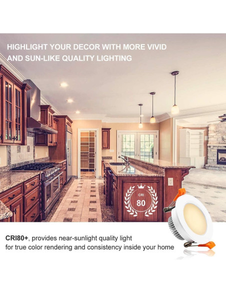 Downlight LED Regulable YGS-Tech 3W 2700K Blanco Ultra Cálido